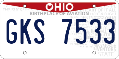 OH license plate GKS7533