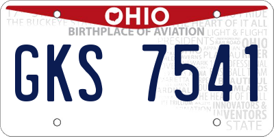 OH license plate GKS7541