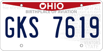 OH license plate GKS7619