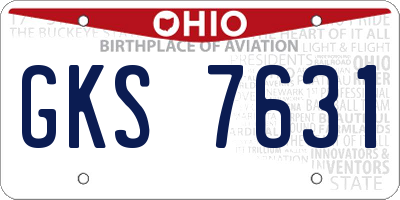 OH license plate GKS7631
