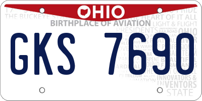 OH license plate GKS7690