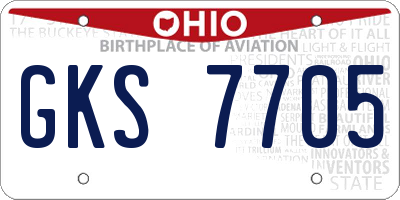OH license plate GKS7705