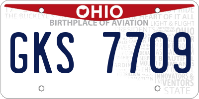 OH license plate GKS7709