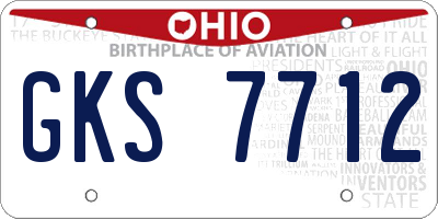 OH license plate GKS7712