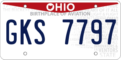 OH license plate GKS7797