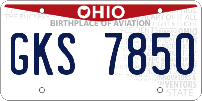 OH license plate GKS7850