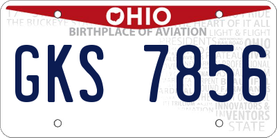 OH license plate GKS7856