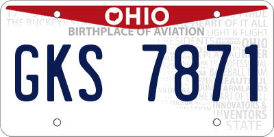 OH license plate GKS7871