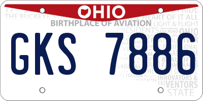 OH license plate GKS7886