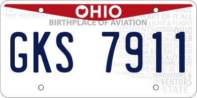 OH license plate GKS7911