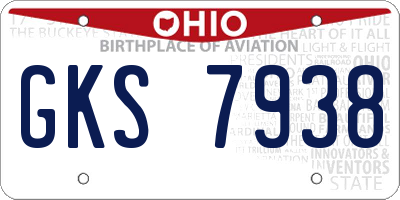 OH license plate GKS7938