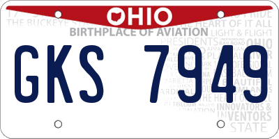 OH license plate GKS7949