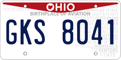OH license plate GKS8041