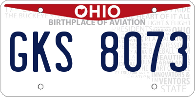 OH license plate GKS8073