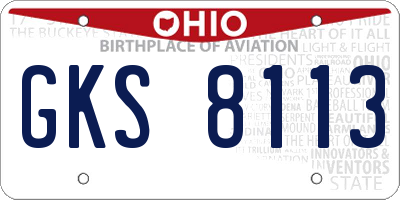 OH license plate GKS8113