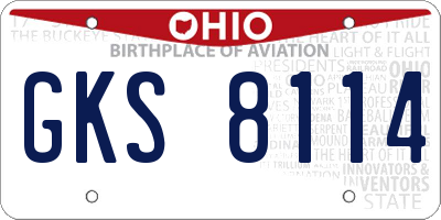 OH license plate GKS8114
