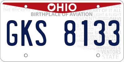 OH license plate GKS8133