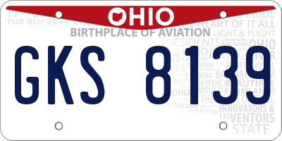 OH license plate GKS8139