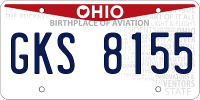 OH license plate GKS8155