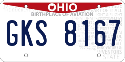 OH license plate GKS8167