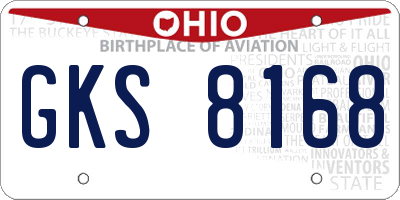 OH license plate GKS8168