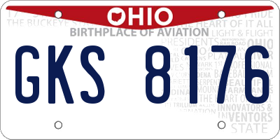 OH license plate GKS8176
