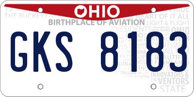 OH license plate GKS8183