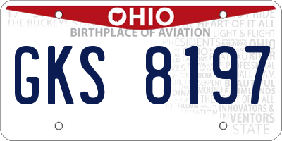 OH license plate GKS8197