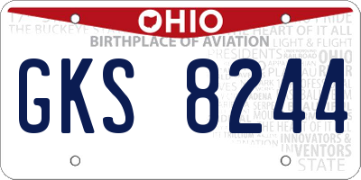 OH license plate GKS8244