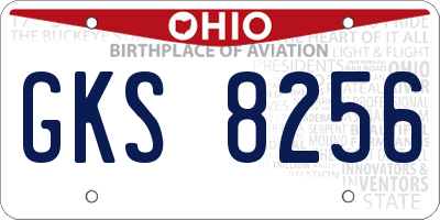 OH license plate GKS8256