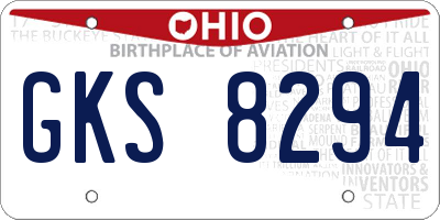 OH license plate GKS8294