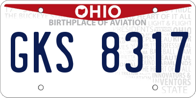 OH license plate GKS8317