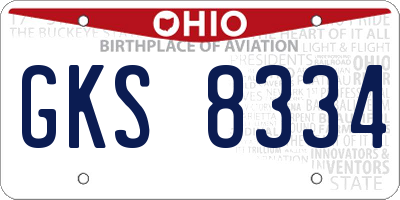 OH license plate GKS8334