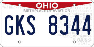 OH license plate GKS8344
