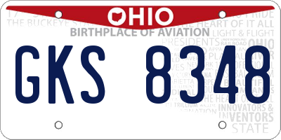 OH license plate GKS8348