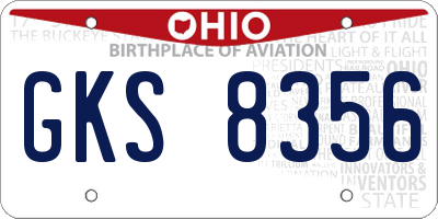 OH license plate GKS8356