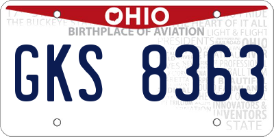 OH license plate GKS8363