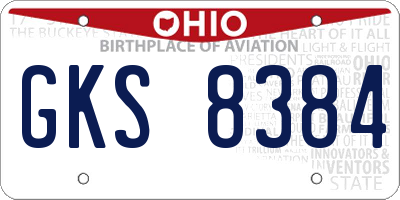 OH license plate GKS8384