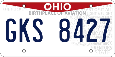 OH license plate GKS8427