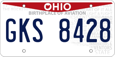 OH license plate GKS8428