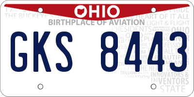 OH license plate GKS8443
