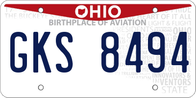 OH license plate GKS8494