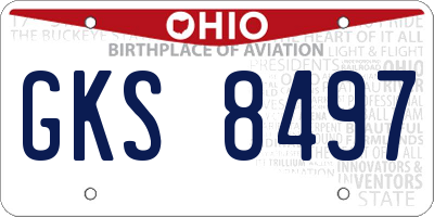 OH license plate GKS8497