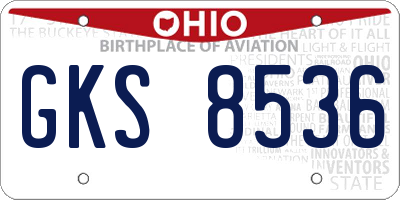 OH license plate GKS8536