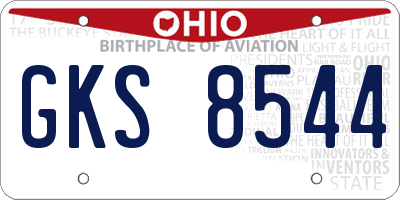 OH license plate GKS8544