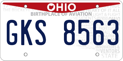 OH license plate GKS8563