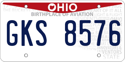 OH license plate GKS8576