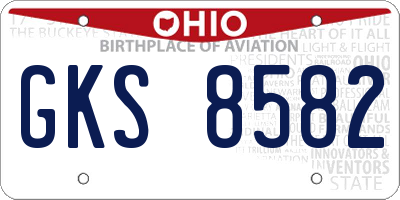 OH license plate GKS8582