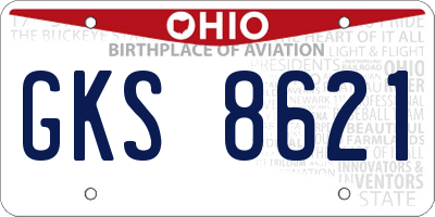 OH license plate GKS8621