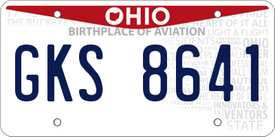 OH license plate GKS8641